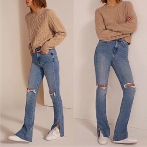 Favorite Daughter Valentina Tower Super High Rise Cigarette Jeans Ankle Slit 25